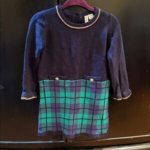 Plaid Knit Dress with Button Accents Janie And Jack size 12 to 18 months